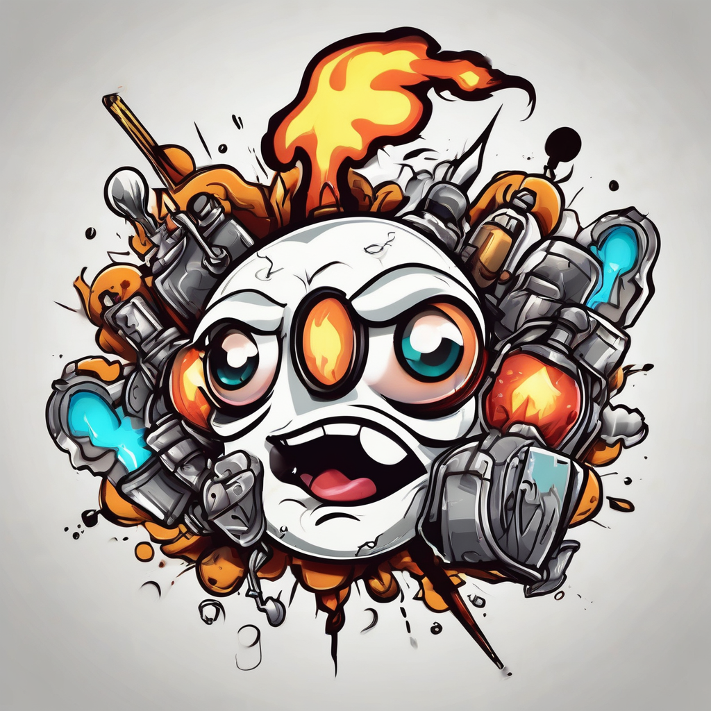 New School Cartoon Bomb Tattoo